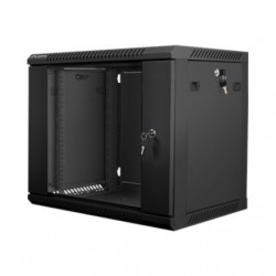 Lanberg | Rack cabinet 19" wall-mount 9U/600x450 (flat pack) | WF01-6409-10B | Black