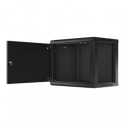 Lanberg | Rack cabinet 19" wall-mount 9U/600x450 for self-assembly with metal door (flat pack) | WF01-6409-00B | Black