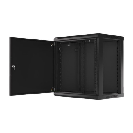 Lanberg | Rack cabinet 19" wall-mount 12U/600x450 for self-assembly with metal door (flat pack) | WF01-6412-00B | Black