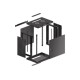 Lanberg | Rack cabinet 19" wall-mount 12U/600x450 for self-assembly with metal door (flat pack) | WF01-6412-00B | Black