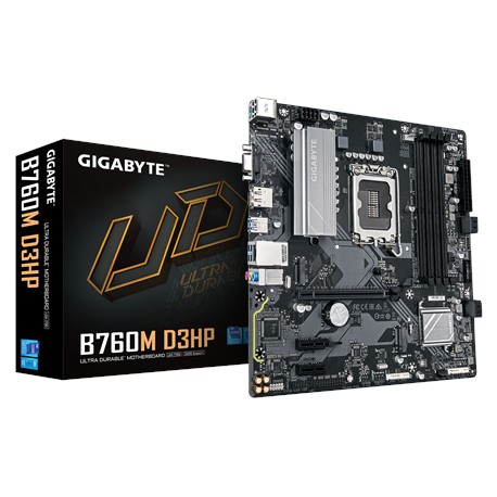 Gigabyte B760M D3HP | Processor family Intel | Processor socket LGA1700 | DDR5 | Supported hard disk drive interfaces M.2, SATA 