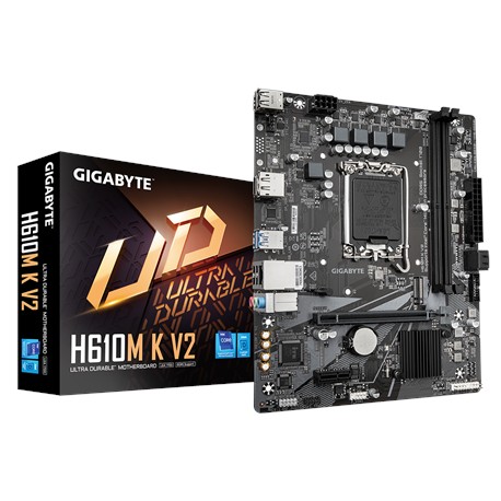 Gigabyte H610M K V2 | Processor family Intel | Processor socket LGA1700 | DDR5 | Supported hard disk drive interfaces M.2, SATA 