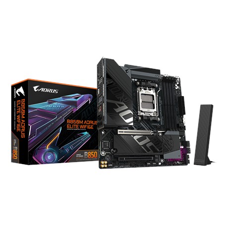 Gigabyte B850M A ELT WF6E | Processor family AMD | Processor socket AM5 | DDR5 | Supported hard disk drive interfaces SATA, M.2 