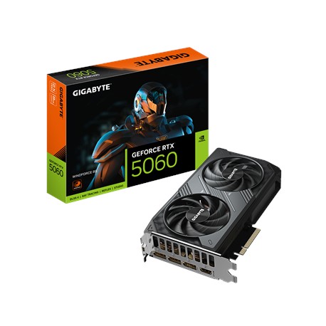Gigabyte GeForce RTX 5060 WINDFORCE 8G | NVIDIA | 8 GB | GeForce RTX 5060 | GDDR7 | HDMI ports quantity 1 | PCI-E 5.0