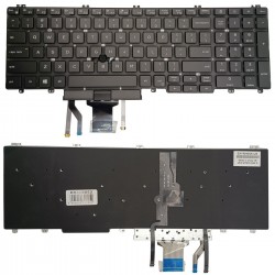 Klaviatūra DELL Latitude 5500, su pašvietimu ir „trackpoint“