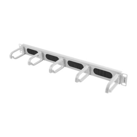 Lanberg 19" Cable Management Brush Panel 5 Rings Type B 1U | AK-1203-S | Grey