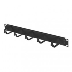 Lanberg 19" cable management 5 rings - type B 1U, black | Lanberg