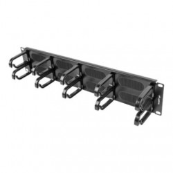 Lanberg 19" cable management brush panel 10 rings - type B 2U, black | Lanberg