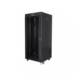 Lanberg | Rack cabinet 19" free-standing 27U/600x600 (flat pack) with glass door lCD V2 | FF01-6627-12BL | Black