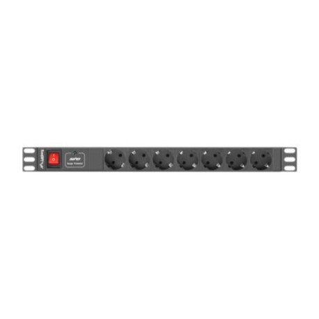 Lanberg Power Distribution unit (PDU) 19" 1U 16A 2m 7X Schuko oulets, black | Lanberg