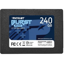 SSD|PATRIOT|Burst Elite|240GB|SATA 3.0|3D NAND|Write speed 320 MBytes/sec|Read speed 450 MBytes/sec|2,5"|TBW 100 TB|PBE240GS25SS