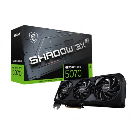 Graphics Card|MSI|NVIDIA GeForce RTX 5070|12 GB|GDDR7|192 bit|PCIE 5.0 16x|Triple slot Fansink|RTX507012GSHADOW3XOC