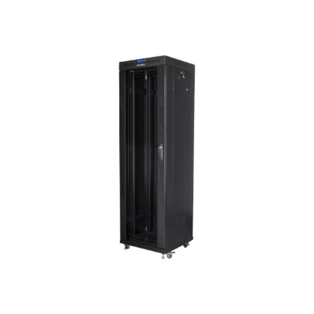 Lanberg | Rack cabinet 19" free-standing 42U/600x600 (flat pack) with glass door lCD V2 | FF01-6642-12BL | Black