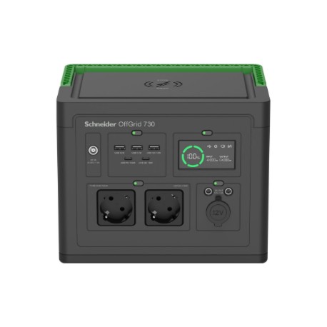 APC OffGrid Portable Power Station 730, 738Wh Lithium-ion, LCD, 2 CEE 7/3 Schuko outlets, Sinewave, 3 USB-A, 2 USB-C, Wireless C