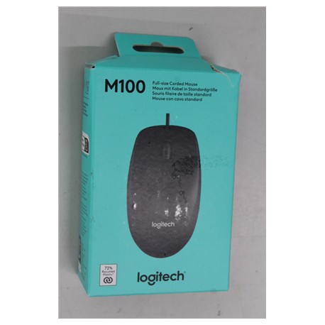 SALE OUT. Logitech M100 Optical USB, Black | Logitech Mouse | M100 | Optical | Optical mouse | Wired | Black | DAMAGED PACKAGING