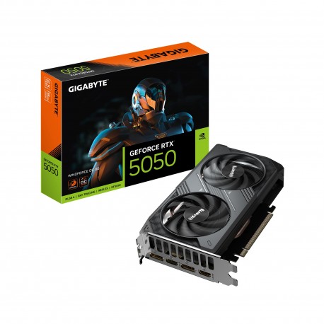 Graphics Card|GIGABYTE|NVIDIA GeForce RTX 5050|8 GB|GDDR6|128 bit|PCIE 5.0 16x|GPU 2587 MHz|Dual Slot Fansink|GV-N5050WF2OC-8GD1