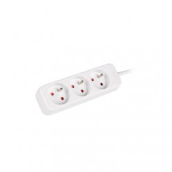 Lanberg Cable Power Strip, 3X French Outlets Quality-Grade Copper, 1.5 m | PS0-03E-0150-W