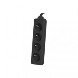 Lanberg Cable Power Strip, 4X French Outlets Quality-Grade Copper, 1.5 m | PS0-04E-0150-BK