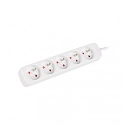 Lanberg Cable Power Strip, 5X French Outlets Quality-Grade Copper, 1.5 m | PS0-05E-0150-W