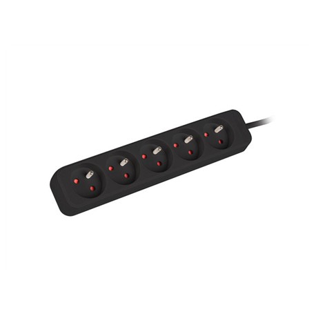Lanberg Cable Power Strip, 5X French Outlets Quality-Grade Copper, 1.5 m | PS0-05E-0150-BK