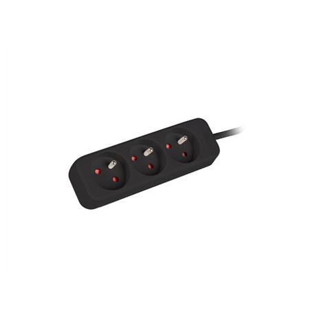 Lanberg Cable Power Strip, 3X French Outlets Quality-Grade Copper, 3 m | PS0-03E-0300-BK