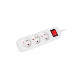 Lanberg Cable Power Strip, 3X French Outlets with Switch, Quality-Grade Copper, 1.5 m | PS1-03E-0150-W