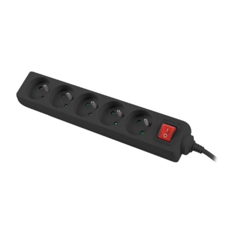 Lanberg Cable Power Strip, 5X French Outlets with Switch, Quality-Grade Copper, 1.5 m | PS1-05E-0150-BK