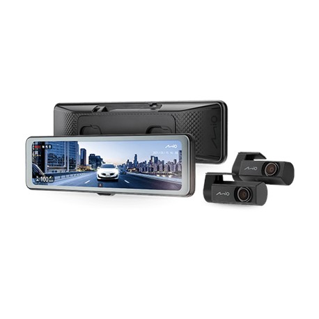Mio MiVue R860WD, Dash Cam | GPS | Wi-Fi | Front and rear cams synchronized for recording with an unobstructed view 11.26" IPS a