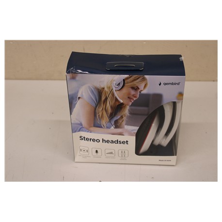 SALE OUT. Gembird MHS-001-GW Stereo headset, glossy white | Gembird | MHS-001-GW | Stereo headset | Built-in microphone | 3.5 mm