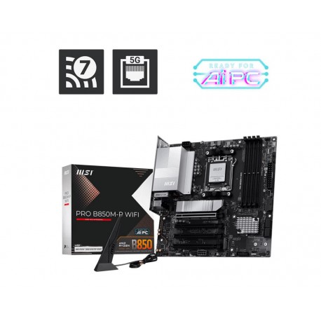 Mainboard|MSI|AMD B850|SAM5|Micro-ATX|Memory DDR5|Memory slots 4|PROB850M-PWIFI