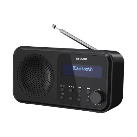 Sharp DR-P420(BK) Tokyo Portable Digital Radio, FM/DAB/DAB+, Bluetooth 5.0, USB or Battery Powered, Midnight Black | Sharp | Tok