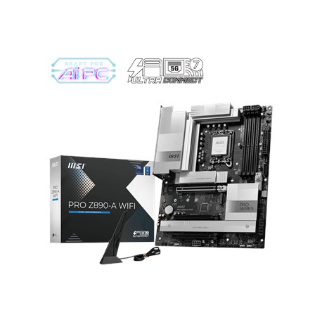 MSI PRO Z890-A WIFI | Processor family Intel | Processor socket LGA1851 | DDR5 UDIMM | Supported hard disk drive interfaces SATA