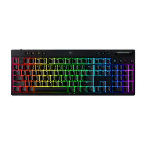 Razer BlackWidow V4 Low-profile HyperSpeed | Gaming keyboard | Wireless | US | Bluetooth, 2.4 GHz, USB Type-C | Yellow Linear