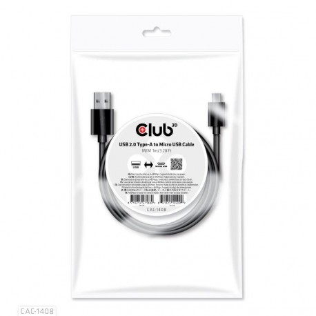 CABLE USB TO MICRO USB 1M/M/M CAC-1408 CLUB3D
