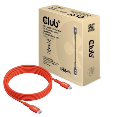 CABLE USB-C TO USB-C 2M/M/M CAC-1573 CLUB3D