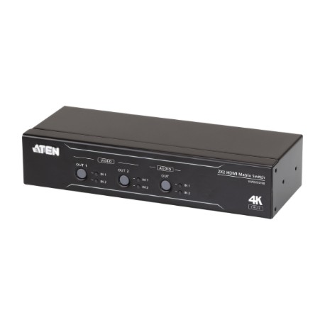 Aten 2x2 True 4K HDMI Matrix Switch with Audio De-Embedder | VM0202HB
