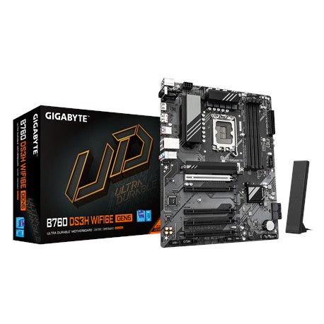 Gigabyte B760 DS3H WF6E GEN5 | Processor family Intel | Processor socket LGA1700 | DDR5 | Supported hard disk drive interfaces M