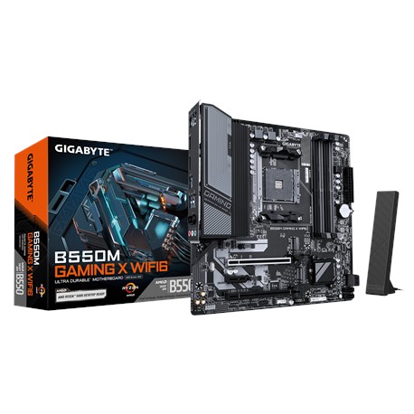 Gigabyte B550M GAMING X WIFI6 | Processor family AMD | Processor socket AM4 | DDR4 DIMM | Supported hard disk drive interfaces S