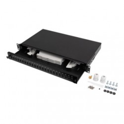 Lanberg Rackmount 19" 1U Fiber Patch panel 24xSC Simplex/24XLC Duplex Black + Accessories | Lanberg