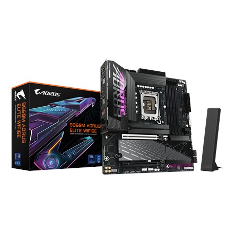 Gigabyte B860M AORUS ELITE WIFI6E | Processor family Intel | Processor socket LGA1851 | DDR5 | Supported hard disk drive interfa