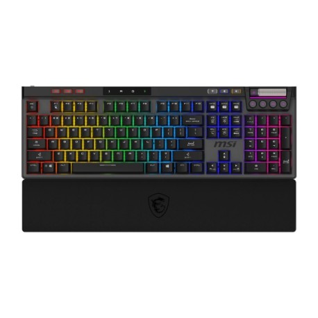 MSI STRIKE PRO WIRELESS | Gaming keyboard | Wireless | US | Black | 2.4 GHz Wireless, Bluetooth, USB 2.0 | Kailh Midnight Pro Si