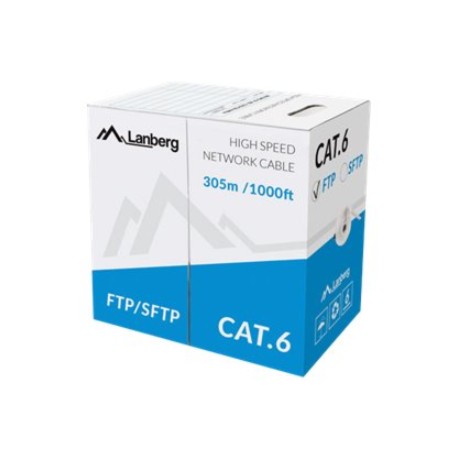 Lanberg | LAN Cable Cat.6 FTP, Solid CU Grey CPR + Fluke Passed | LCF6-11CU-0305-S | 305 m | Gray