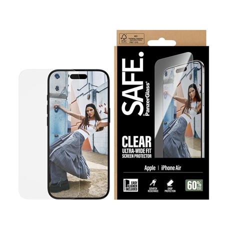 PanzerGlass Screen protector | Apple | iPhone Air | Glass | Transparent | Ultra-Wide Fit w. EasyAligner