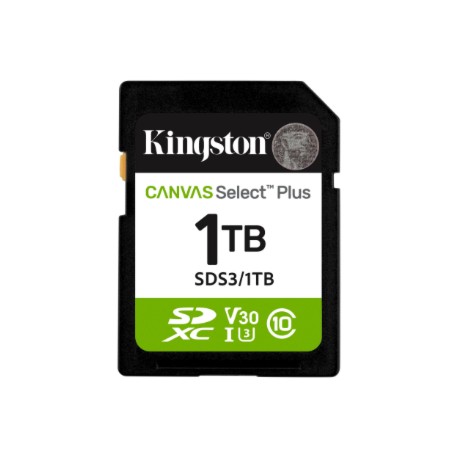 Kingston Canvas Select Plus | 1000 GB | SD | Flash memory class Class 10, UHS-I, U1/U3, Video Class 10/30