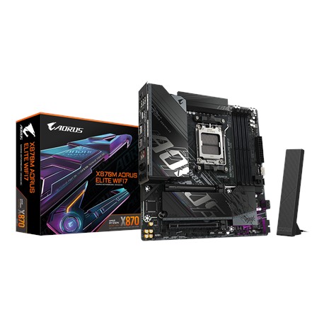 Gigabyte X870M AORUS ELITE WIFI7 | Processor family AMD | Processor socket AM5 | DDR5 | Supported hard disk drive interfaces SAT
