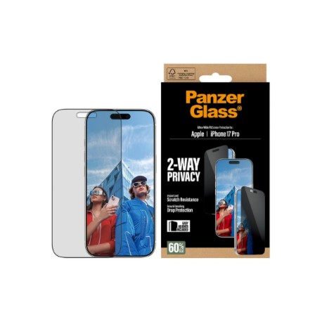 PanzerGlass Screen protector | Apple | iPhone 17 Pro | Glass | Transparent | Ultra-Wide Fit w. EasyAligner