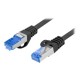 Lanberg | Patchcord Cat.6A S/FTP LSZH CCA Black Fluke Passed | PCF6A-10CC-0050-BK | 0.5 m | Black