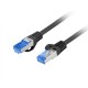 Lanberg | Patchcord Cat.6A S/FTP LSZH CCA | PCF6A-10CC-1500-BK | 15 m | Black