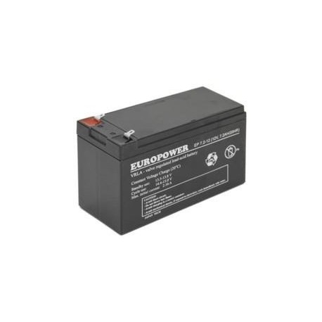 BATTERY 12V 7.2AH VRLA/EP7.2-12 T2 EUROPOWER EMU