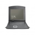 DIGITUS Modular HD LCD KVM console with 19" TFT, 16-port VGA KVM connection, touchpad, US keyboard layout
